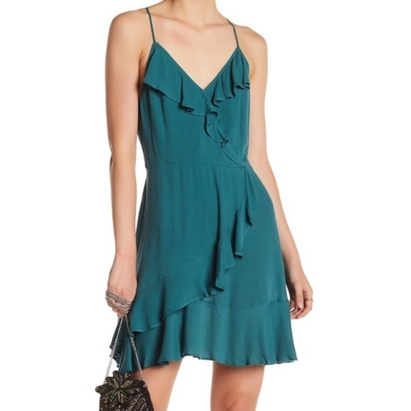 Free Press dress NWT green‎ ruffled Nordstrom Medium - Picture 1 of 7
